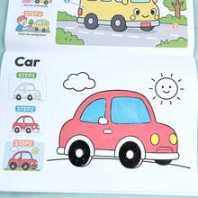Children's Step-By-Step Coloring Book Farm Animals Cars Bus Simple Tracing Coloring Book Large Pattern Thick Lines Easy To Color Practice Workbook Back To School Learning Supplies Student Holiday Learning Gift - Multicolor - View 2
