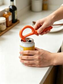 1pc Manual Can Opener, Lightweight Plastic Can Opener, Ergonomic Handle, Non-Slip, Portable Design, Suitable For Camping, Picnic, BBQ, Family Dinner, Restaurant, Christmas Party, Home Kitchen Utensils - View 4