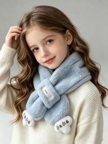 Children's Plush Scarf, Autumn/Winter Korean Style Cute Baby Neck Warmer, Toddler Neck Protector - Multicolor - View 5