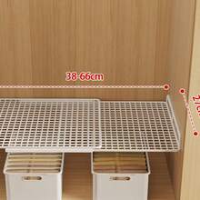 Carbon Steel Expandable Storage Rack, Space-Saving Stackable Metal Organizer, Adjustable Design, Suitable For Kitchen, Bedroom, Desk, Shoe Cabinet, Bookshelf, Wardrobe, Multi-Functional Storage Organizer, Compatible With Various Storage Systems - Multicolor - View 10