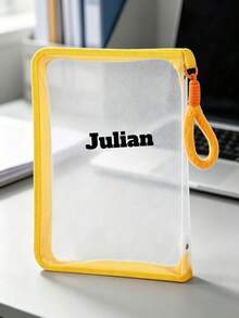 1pc Customizable Text Information File Bag, Large Capacity Waterproof Document Bag, Business Style Storage Bag, Portable Invoice Organizer, School And Office Document Storage Bag, Best Gift For Back To School Season, Office Storage Bag, Best Gift For Friends And Besties - Multicolor - View 13