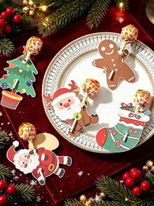 42pcs/126pcs/Pack Christmas Party Gift Candy Cookie Lollipop Decoration Card Paper Cards Party Baking Gift Paper Box Paper Bag Decoration Labels - View 7