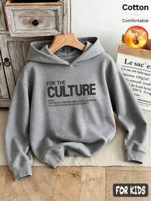 Autumn/Winter 3 Pieces Set Girls Fleece Hooded Sweatshirt, Grey Cotton Long Sleeve NO! RISE NO! STO, For Faith! Print Y2K Style - Heather Gray+Heather Gray+Heather Gray - View 4