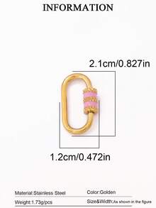 1pc Stainless Steel Oval Threaded Clasp Hook Spiral Buckle, DIY Jewelry Necklace Bracelet Making Accessories - DIY Buttons - View 14
