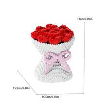3500PCS Small Particle Rose Flower Building Blocks, Holiday Gift For Friends And Family, Rose Flower Model, 1 Set Rose Bouquet Building Blocks Toy, Puzzle, 3D Toy, Valentine's Day Style, High Difficulty Adult DIY Toy, Suitable For Gifts, Indoor Decor, Decoration - Multicolor - View 10