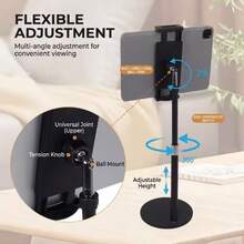 Adjustable Monitor Stand Height Portable Vesa Monitor Tablet Holder Up To 25cm - Black - View 5