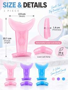 1pc--2-In-1 Silicone Eyelash Applicator & Lower Lash Stamp, Combines Eyeliner Guide, Powder, Purple, Blue Three-Color Options, Smudge-Proof Mascara Application, Eyeshadow Makeup And Lower Lash Stamp Functions; Includes Crescent-Shaped Guard, Suitable For Beginners, Easy Eyeliner Positioning And Mascara Application; Silicone Material, Smudge-Proof, Portable And Easy To Use, Essential Eye Makeup Tool For Home And Travel. - Multicolor - View 10