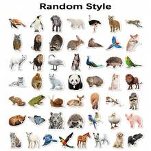 Tachimi 50pcs Natural Warm Tone Wildlife Decorative Stickers, Eye-Catching Realistic Animal Pattern Decals, Suitable For Water Bottles, Laptops, Guitars And Personal Items Decoration - Multicolor - View 9
