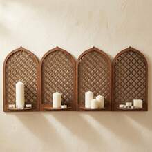 Handcrafted Wooden Arched Shelf Set – 3-Tier Wall Hanging Display & Desktop Organizer For Home Decor - View 6