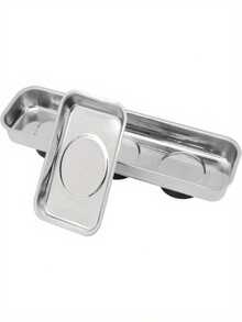 2pcs Stainless Steel Rectangular Tray - Specifically Designed For Holding Magnetic Parts, Bolts, Screws, And Other Components - Multicolor - View 4