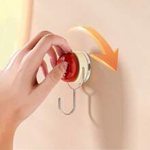 2pcs New Dopamine Suction Cup Hooks, No Drilling, Strong Load-Bearing, Multi-Functional Wall Hooks For Door, Kitchen, Bathroom And Bathtub, No-Damage - View 8