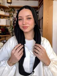 1pc Women's Instant Classic Basic Solid Color Hijab, Pre-Sewn Twisted Neck Scarf, Multiple Wearing Styles, Adjustable For Any Look, Versatile Practical Elastic Turban, Comfortable Soft Skin-Friendly Fabric, Suitable For Daily Outings, Sports, Yoga - Lemon Yellow - View 41