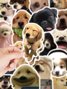 50pcs Funny Dog Meme Stickers PVC Gift Cartoon Decoration Scrapbook Laptop Luggage Guitar Water Cup Phone Case DIY Decal - Funny Dog - View 5