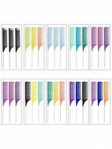 3 buah Sisir Ekor Jarum Baja Anti Selip Berulir Plastik, Sisir Pewarna Rambut, Sisir Pewarna Salon Rambut Profesional, Sisir Pewarna Minyak Tahan Panas - MultiWarna - View 5