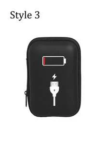 Mobile Phone Charger Data Cable Storage Bag With Charging Cable Pattern. Portable Mini Storage Bag, Coin Purse, Earphone Case, Jewelry Organizer, Card Holder, Travel Accessory, Birthday Gift, Back To School Gift - Multicolor - View 13