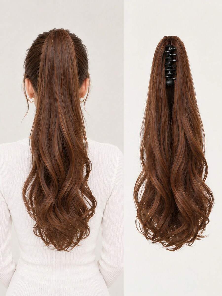 18 Inch Wig With Ponytail, Can Be Clipped With Large Waves To Tie A Low Ponytail Wig, Suitable For Women's Daily Wear - Multicolor - View 1