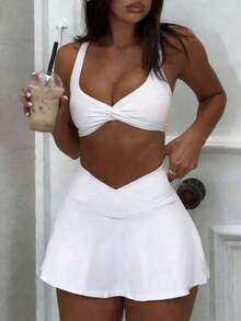 Women Two-Piece Outfits - White - View 4