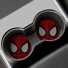 Hasbro 2 buah Alas Gelas dan Alas Pintu Mobil Spider-Man Marvel, Alas Penyimpanan Anti Selip Interior Mobil Kartun - Alas anti selip mobil warna merah - View 5