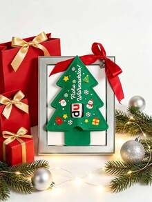 7pcs/Set Christmas Tree Gift Sleeve, Santa Snowman Pattern Holder, Holiday Gift Packaging - Multicolor - View 2