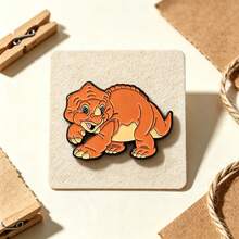 Cartoon Dinosaur Enamel Lapel Pins, Cute Dinosaur Brooch, Metal Animal Badge For Jacket Backpack Hat Decor, Novelty Gift For Dinosaur Lovers - Multicolor - View 11