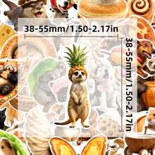 50pcs Positive Animal-Themed Stickers, Dedicated Deck Card Games And Additions, Cute Fun Style, Boost Your Mood, Perfect For Laptops, Water Bottles, Journals, And Daily Decoration0 - Multicolor - View 5