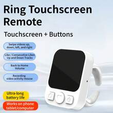 Anillo remoto inalámbrico Bluetooth para la punta del dedo - Ratón de aire con función de desplazamiento, obturador de cámara, pasador de páginas, control táctil para teléfono y tableta iOS/Android, alcance de 10m, ergonómico - Multicolor - Ver 2