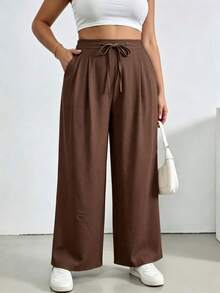 Plus Size Pants - Coffee - View 4