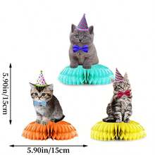 6/15pcs Cat Holiday Birthday Banner Set, 1 Set, Cat Theme Happy Birthday Bunting And Spiral Hanging Decorations, Multi-Purpose Paper And PVC Material, Suitable For Room And Garden Celebrations, No Electricity Required - Multicolor - View 14