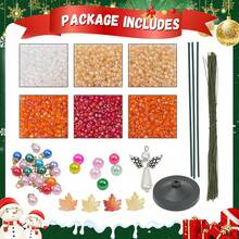 Autumn Beaded Tree Craft Kit - DIY Desktop Maple Tree Metal Wire Handmade Set, With Instructions/Acrylic Maple Leaves/Angel Tree Topper/LED Lights, For Adult Thanksgiving Crafts And Fireplace Mantel Decor - Brown Autumn Style - View 4