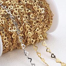 1m Stainless Steel Hollow Heart Chain Gold Color Jewelry Chain Suitable For DIY Necklace Bracelet Jewelry Accessories - Stainless Steel Chain - View 7
