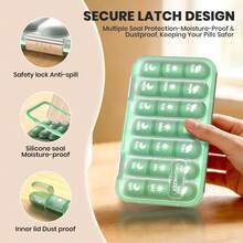 Large-Capacity 21-Compartment Pill Organizer / Pill Storage Box / Daily Pill Dispenser (Holds Three Doses) / Portable Pill Organizer / Medicine Storage Box - View 3