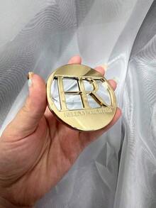 HR Helena Rubinstein Hollow Logo Round Compact Mirror Golden Metal Portable Pocket Cosmetic Mirror Foldable Hand Makeup Mirror Travel Beauty Gift For Women - Gold - View 9