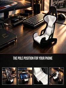 1pc Racing Seat Phone Holder, Universal Phone Stand, Racing Style Desktop Ornament, Suitable For Office, Gaming Room, Bedroom Decor, Home Storage, Decorative Ornament, Best Gift For Men, Christmas, Best Choice For Friends Gift - Multiple Styles - View 4
