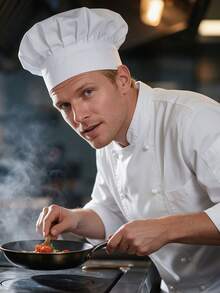 1pc Unisex Adjustable Elastic Chef Hat, Work Cap, Suitable For Hotel Kitchen, Restaurant Chef, Baker And More. - A - View 3
