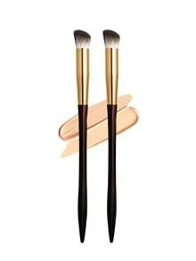 Fan-Shaped Makeup Brush, Soft Face Brush Head, Highlighter Brush, Portable Wooden Handle - Chocolate Brown - View 11