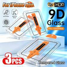 3片裝高畫質鋼化玻璃螢幕保護貼，適用於Phone DUO/Phone 18 Pro Max/Phone 18 Pro Max，自動除塵、易於安裝、無氣泡，採用防碎 9H 玻璃材質，耐刮耐磨 - 無色 - 查看 8