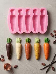 SikeSike 1pc Mini Carrot Shaped Silicone Mold, Suitable For DIY Cake, Gummy, Chocolate, Cupcake Decoration - Multicolor - View 13