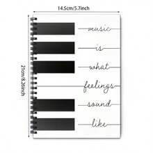 [Ideal Gift]Music Notebook, Teacher Appreciation Gift, Musician Writing Diary, Lined Paper, Flat Lay Spiral Binding, Subject Notebook, Pen Not Included - One Book (50 Pages, 100 Pages) - View 23