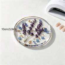1PC Elegant Round Flower Inlaid Acrylic Nail Mixing Palette, Gel Nail Polish Pigment Color Mixing Tray With Stir Stick, Reusable Manicure Color Mixing Tool For Nail Salon & Home DIY - Multicolor - View 4