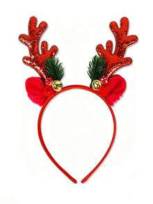 1pc Christmas Party Headband, Anti-Slip Decorative Hairband, Bathroom Accessory, Hair Accessory, Deer Shape, Suitable For Christmas Party, Family Photo - Multicolor - View 11