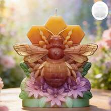 1pc Honeycomb Shaped Silicone Candle Mold, Aromatherapy Plaster Ornament Silicone Mold, Home Decor DIY Mold - White - View 6