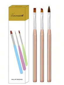 Bộ 3 cọ vẽ nail, cọ dẹt vát góc tạo hình và vẽ móng tay - Nhiều màu - Xem 8