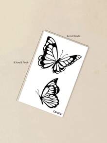 Herbal Juice Semi-Permanent Magic Tattoo Sticker Hollow Butterfly Design Long-Lasting 14 Days No Fading No Reflection Arm Waist Abdomen Shoulder Back Leg Body Temporary Tattoo Sticker 1pc - Blue - View 9