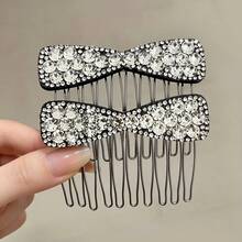 1/2/4pcs Bow Rhinestone Hair Comb, Elegant Side Hair Clip, Women's Party Wedding Hairstyle Decoration Accessory - Multicolor - View 10