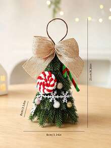 10PCS /1pc Mini Tabletop Christmas Tree Ornaments, PE Material Small Desktop Xmas Tree Decor, Compact Style Holiday Figurines For Indoor Table Scene Layout, Home Party Festive Hanging Decoration Supplies Christmas Decrations Christmas Decor Home - Multicolor - View 11