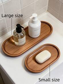 Nampan Kayu Dekoratif Oval, Nampan Multifungsi, Nampan Dekoratif, Hiasan Meja, Dekorasi Kamar Mandi, Dekorasi Rumah, Dekorasi Ruangan, Cocok Untuk Ruang Makan, Rumah, Ruangan, Ruang Tamu, Kamar Mandi, Memenuhi Kebutuhan Pengguna yang Berbeda. - Coklat - View 3