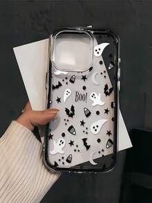 1pc Bat Ghost Pattern, Contrast Color 2-In-1 Black Shockproof Phone Case, TPU Material, Can Be Given As A Holiday Gift, Compatible With Apple Phone 11 12 13 14 15 16pro/Promax/14 15 16plus/17/18pro/18promax, Unisex - Multicolor - View 4