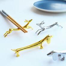 1pc Dog & Deer Spoon, Fork, Chopstick Holder, Stainless Steel Chopstick Rack, Tableware, Kitchen Accessories, Table Decor, Desktop Ornament, Gift For Relatives And Friends, Christmas Holiday Gift Bag Filler - View 11