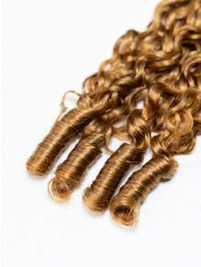 OQ Hair Chestnut Brown Color Unfelt Wig 16-24 Inch Feather Hair Extensions Burmese Curly Human Hair Seamless & Natural Blend Suitable For Women No Chemical Processing High-Quality Bulk Human Hair For Daily Use And Beginners - S30 - View 5