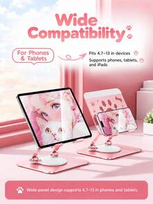Foldable Adjustable Laptop Stand, Cute Cat Paw Design, Desktop Laptop Base With Ventilation And Heat Dissipation Function, Multi-Angle Support For Tablets And Laptops, Home Office Desktop Accessory - Type a - View 8